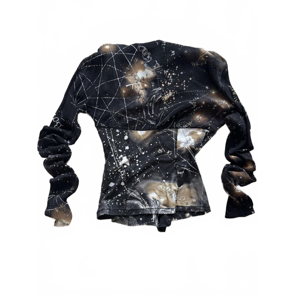 Roberto Cavalli FW 2003 Y2K Vintage Silk Sheer Corset Constellation Zodiac Top - Picture 2 of 7